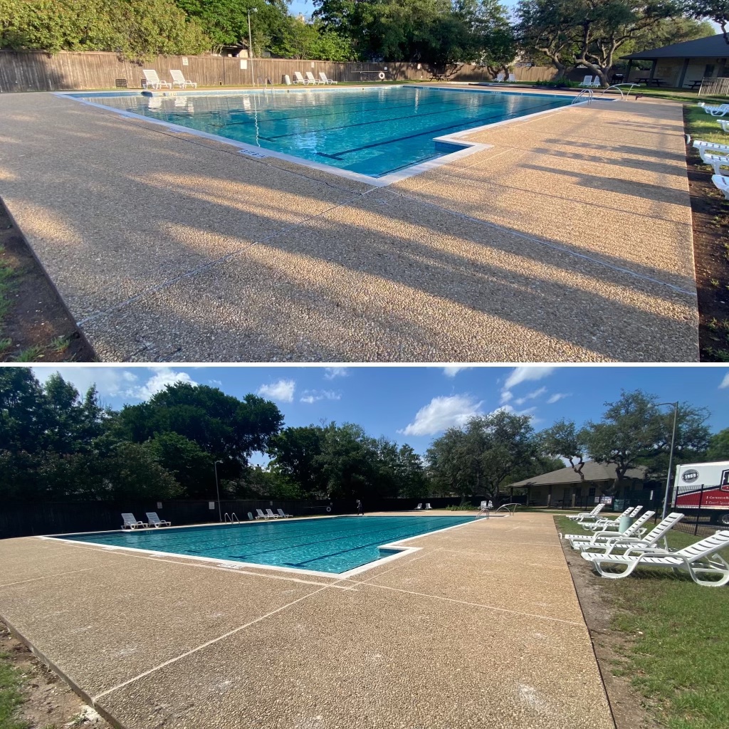 Concrete Pool Deck Before and After